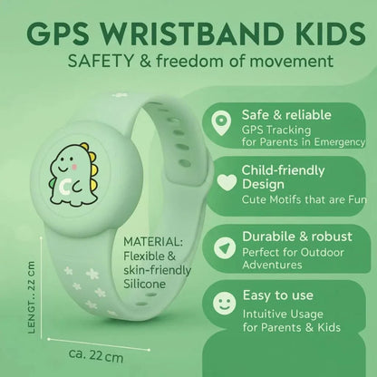 Kids GPS Wristband – colourful, adjustable strap, lightweight