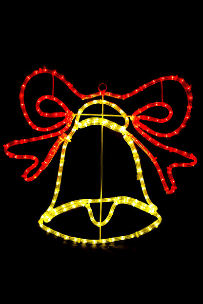 LED Christmas Bell – outdoor decoration motif, warm white and red