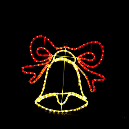 LED Christmas Bell – outdoor decoration motif, warm white and red