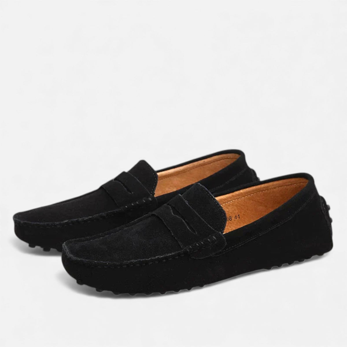Loafers Men - Driving Loafers with Penny Strap and Pebbled Sole