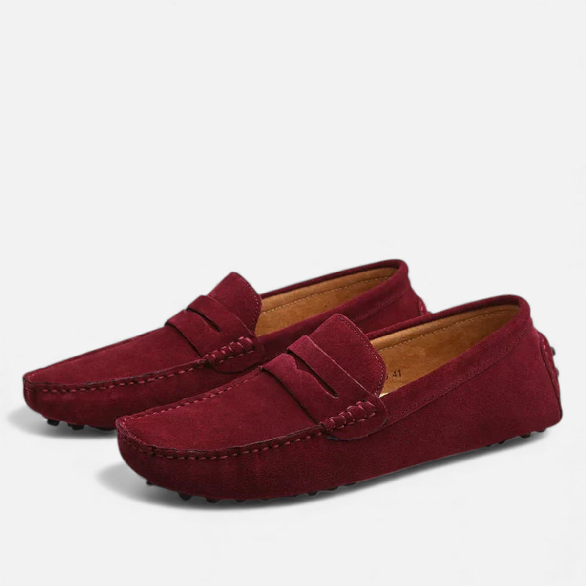 Loafers Men - Driving Loafers with Penny Strap and Pebbled Sole