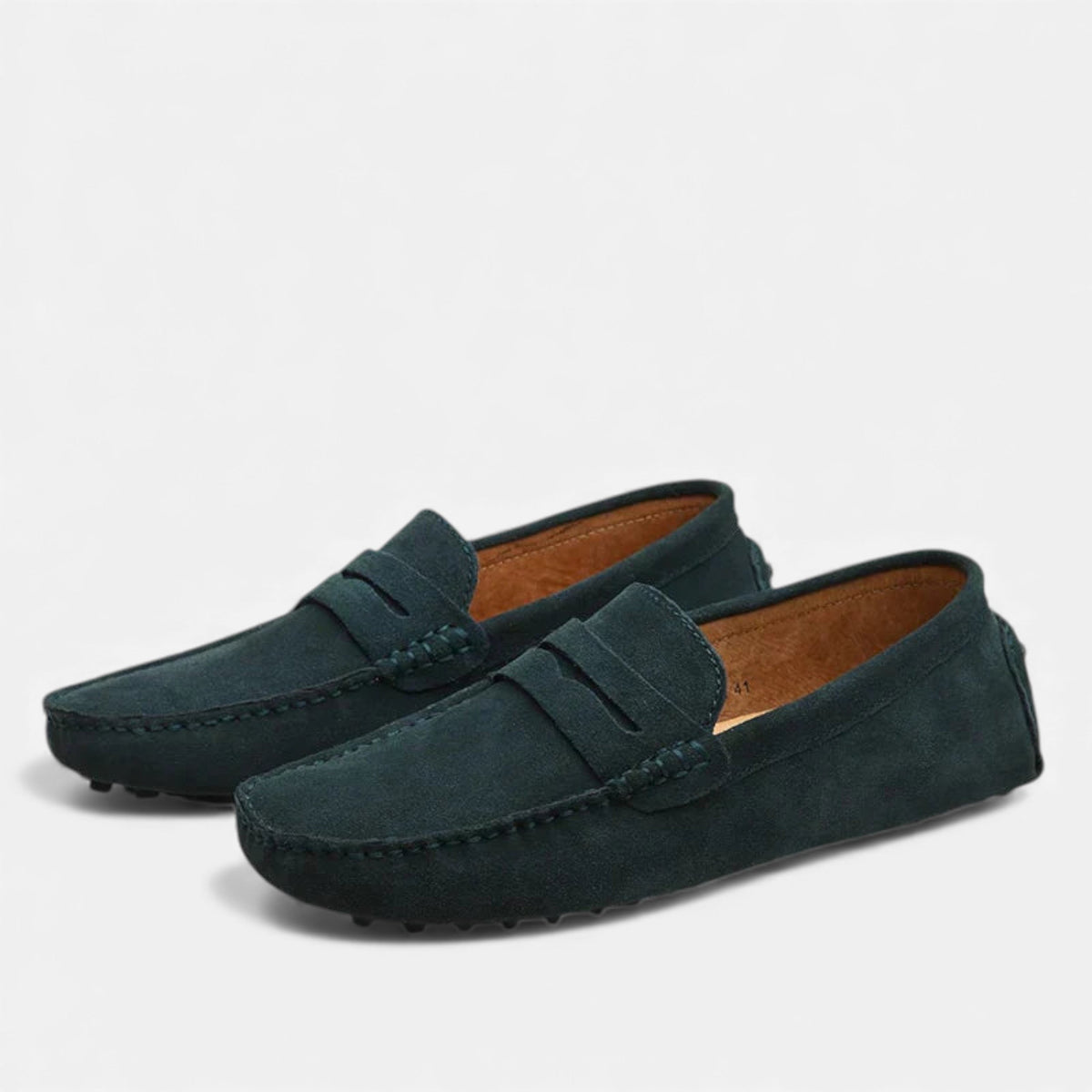 Loafers Men - Driving Loafers with Penny Strap and Pebbled Sole