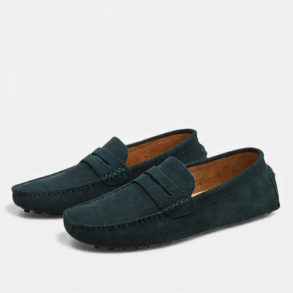 Loafers Men - Driving Loafers with Penny Strap and Pebbled Sole