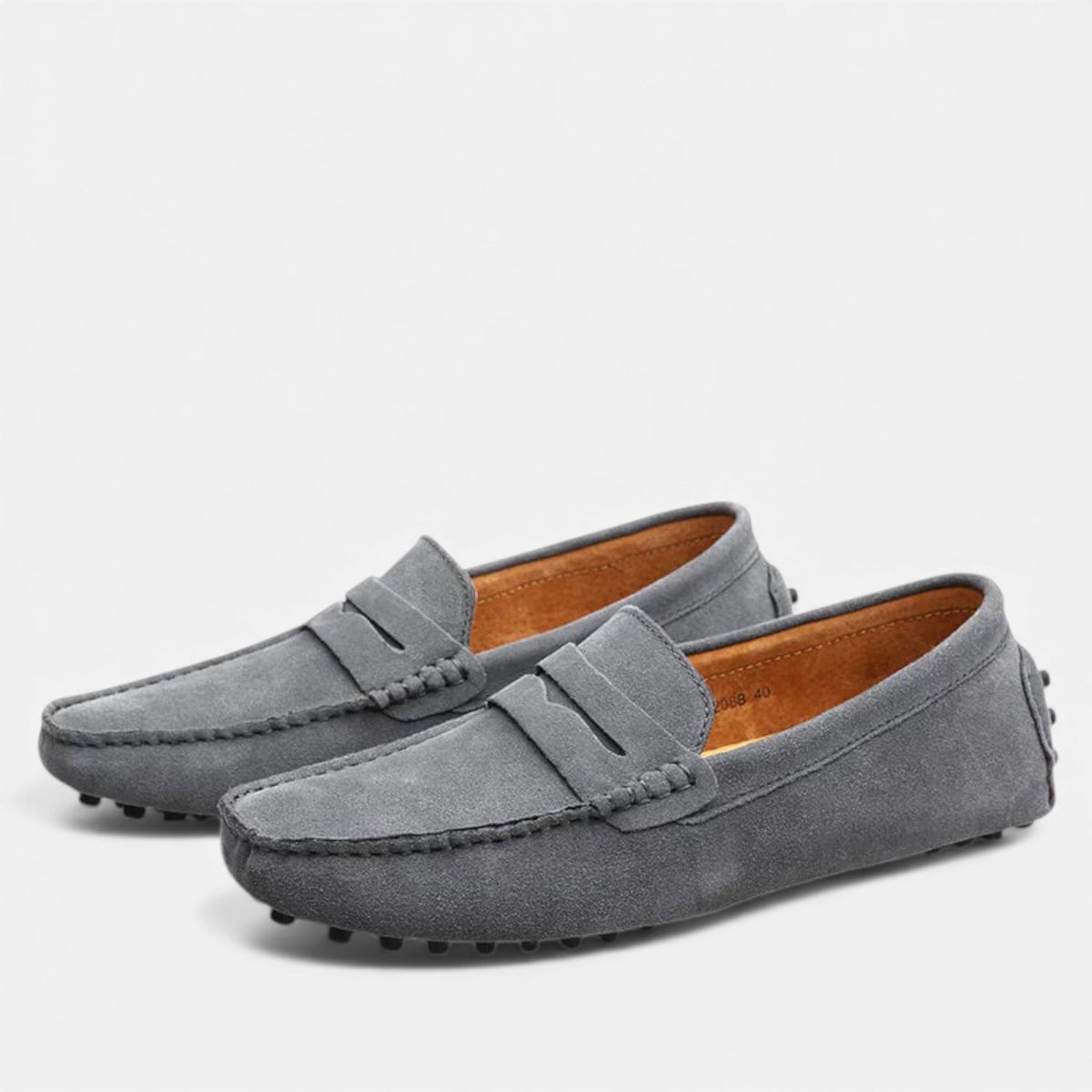 Loafers Men - Driving Loafers with Penny Strap and Pebbled Sole