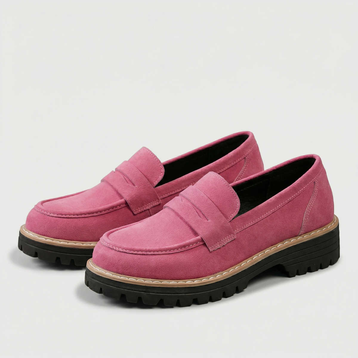 Loafers Women - Penny Loafers with Chunky Cleated Sole