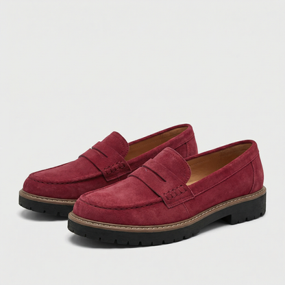 Loafers Women - Penny Loafers with Chunky Cleated Sole