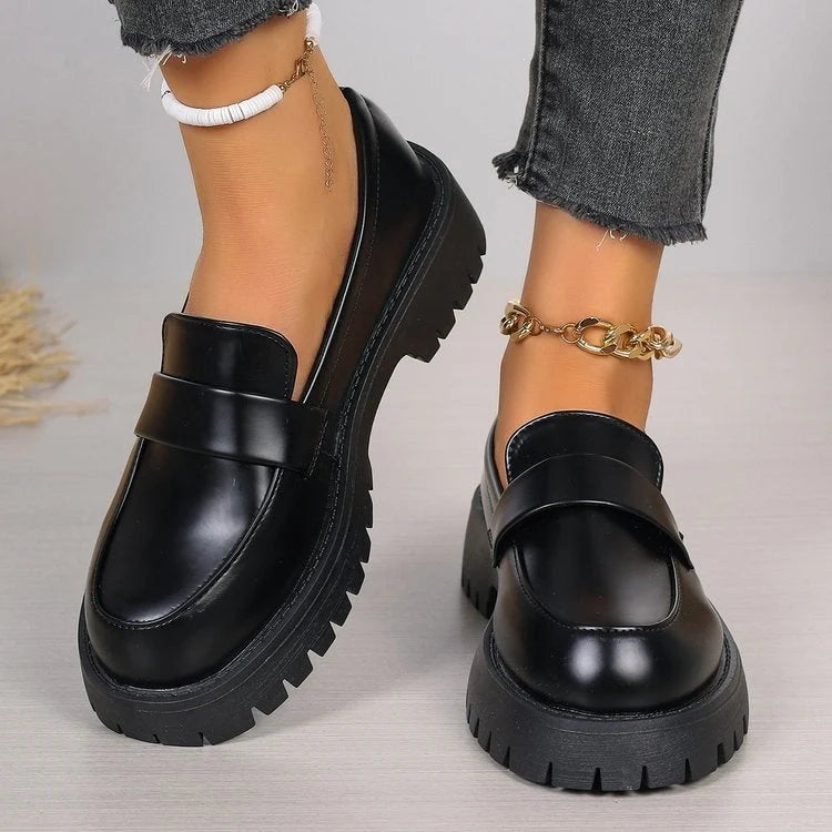 Loafers Women - Platform Sole with Penny Strap