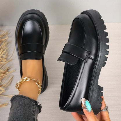 Loafers Women - Platform Sole with Penny Strap