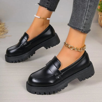 Loafers Women - Platform Sole with Penny Strap
