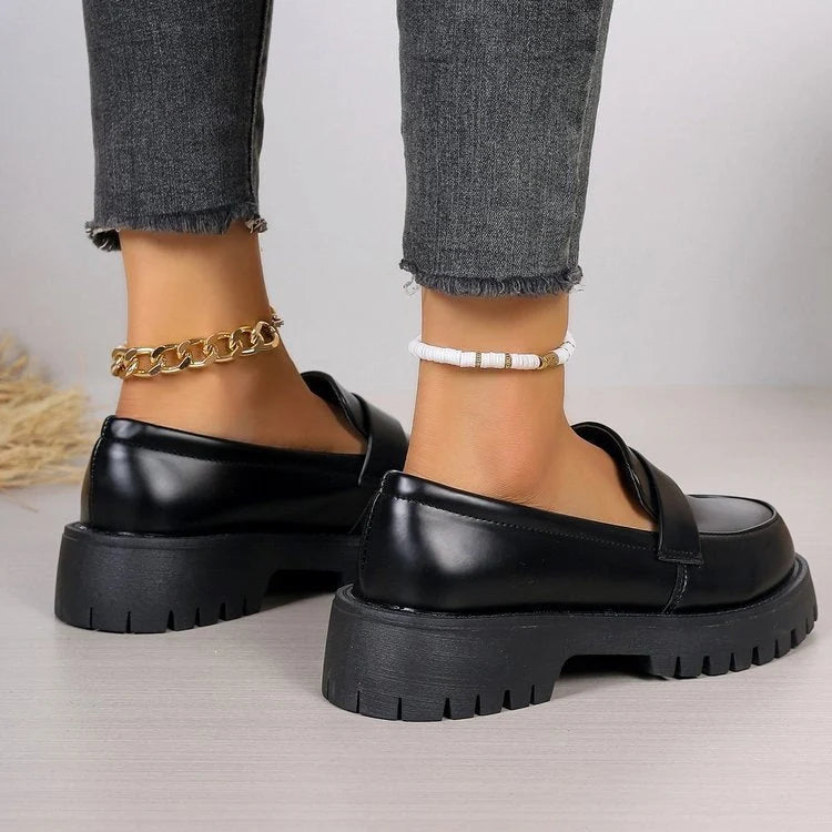 Loafers Women - Platform Sole with Penny Strap