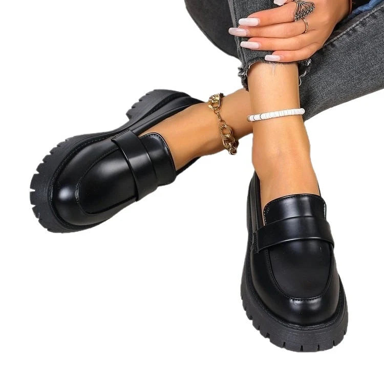 Loafers Women - Platform Sole with Penny Strap