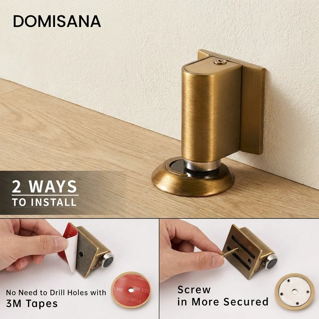 Magnetic Door Stopper – silent hold, slim mount, wall protection