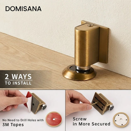 Magnetic Door Stopper – silent hold, slim mount, wall protection