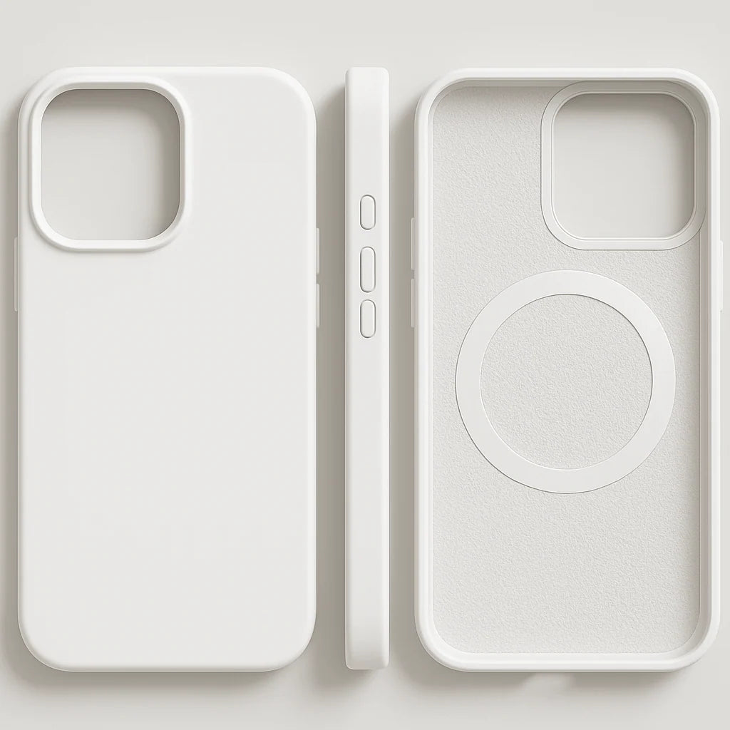 Magnetic Silicone Case – soft-touch finish, slim profile, nine colours