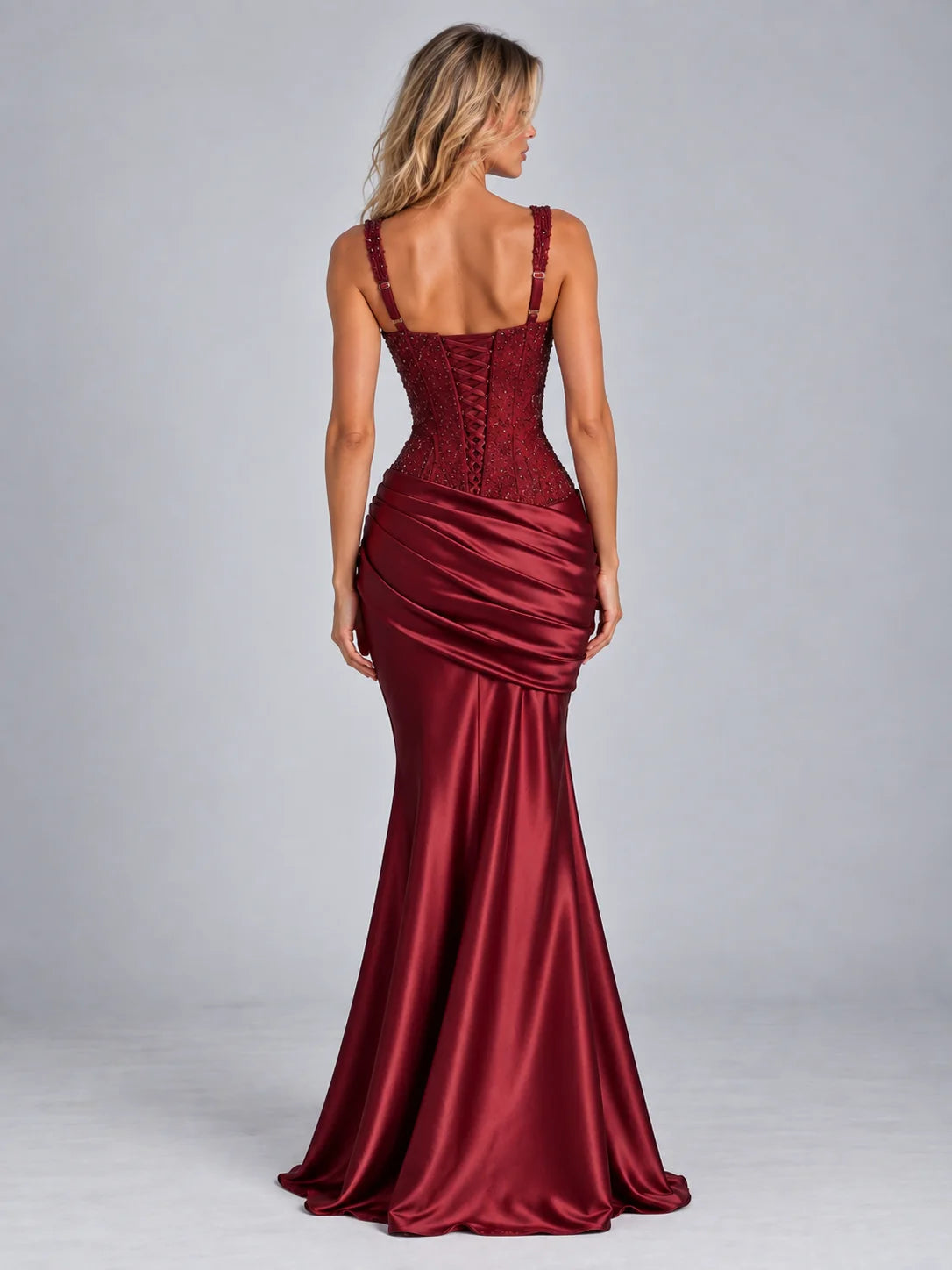 Maxi Dress Women - Embellished Corset Bodice Evening Gown