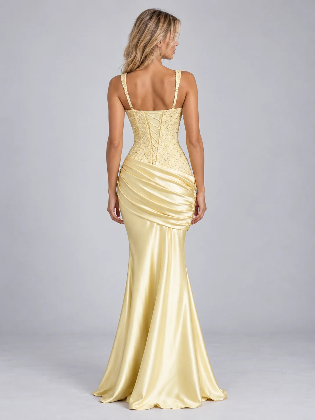 Maxi Dress Women - Embellished Corset Bodice Evening Gown
