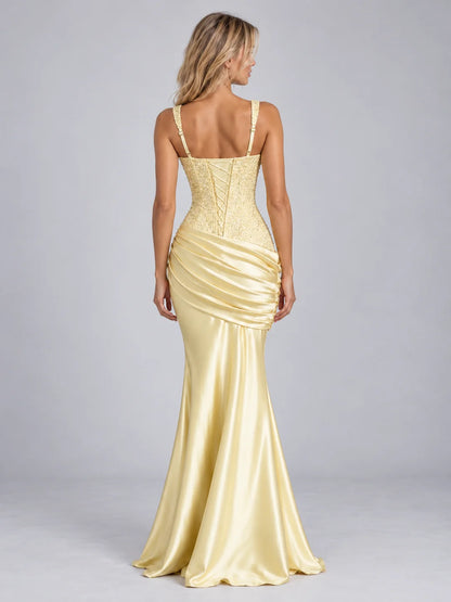 Maxi Dress Women - Embellished Corset Bodice Evening Gown