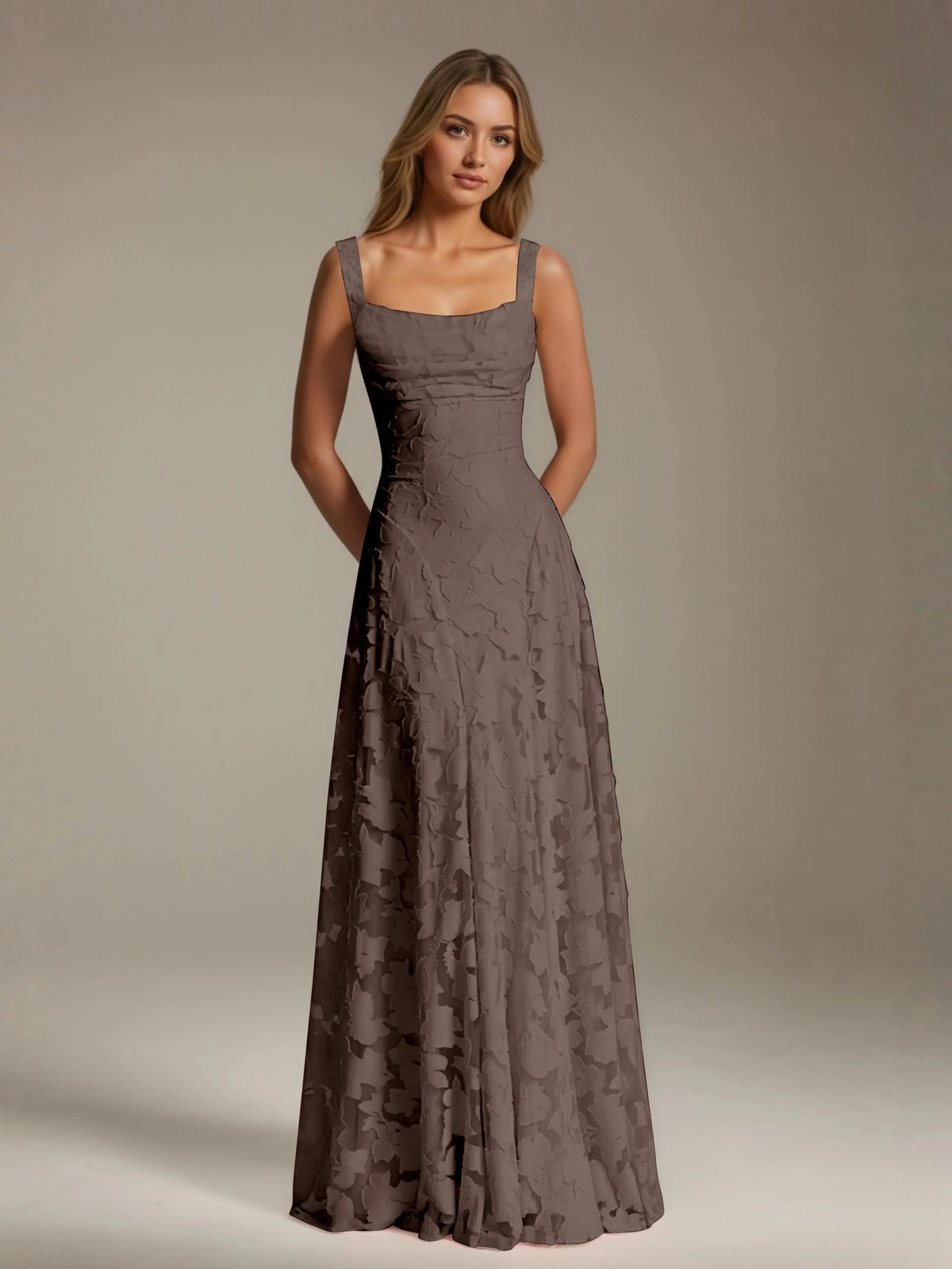 Maxi Dress Women - Floral Lace A-Line Bridesmaid Gown