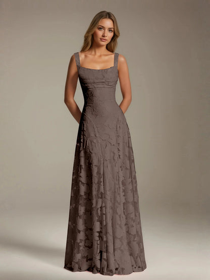 Maxi Dress Women - Floral Lace A-Line Bridesmaid Gown