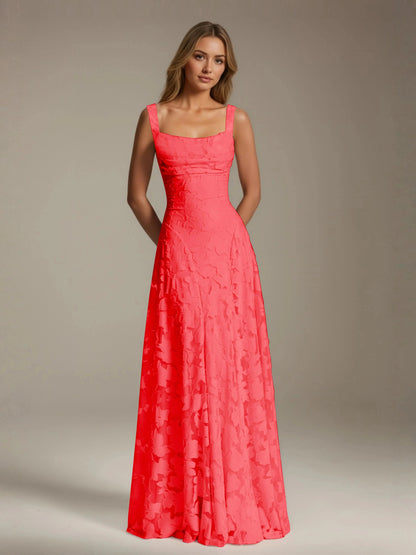 Maxi Dress Women - Floral Lace A-Line Bridesmaid Gown