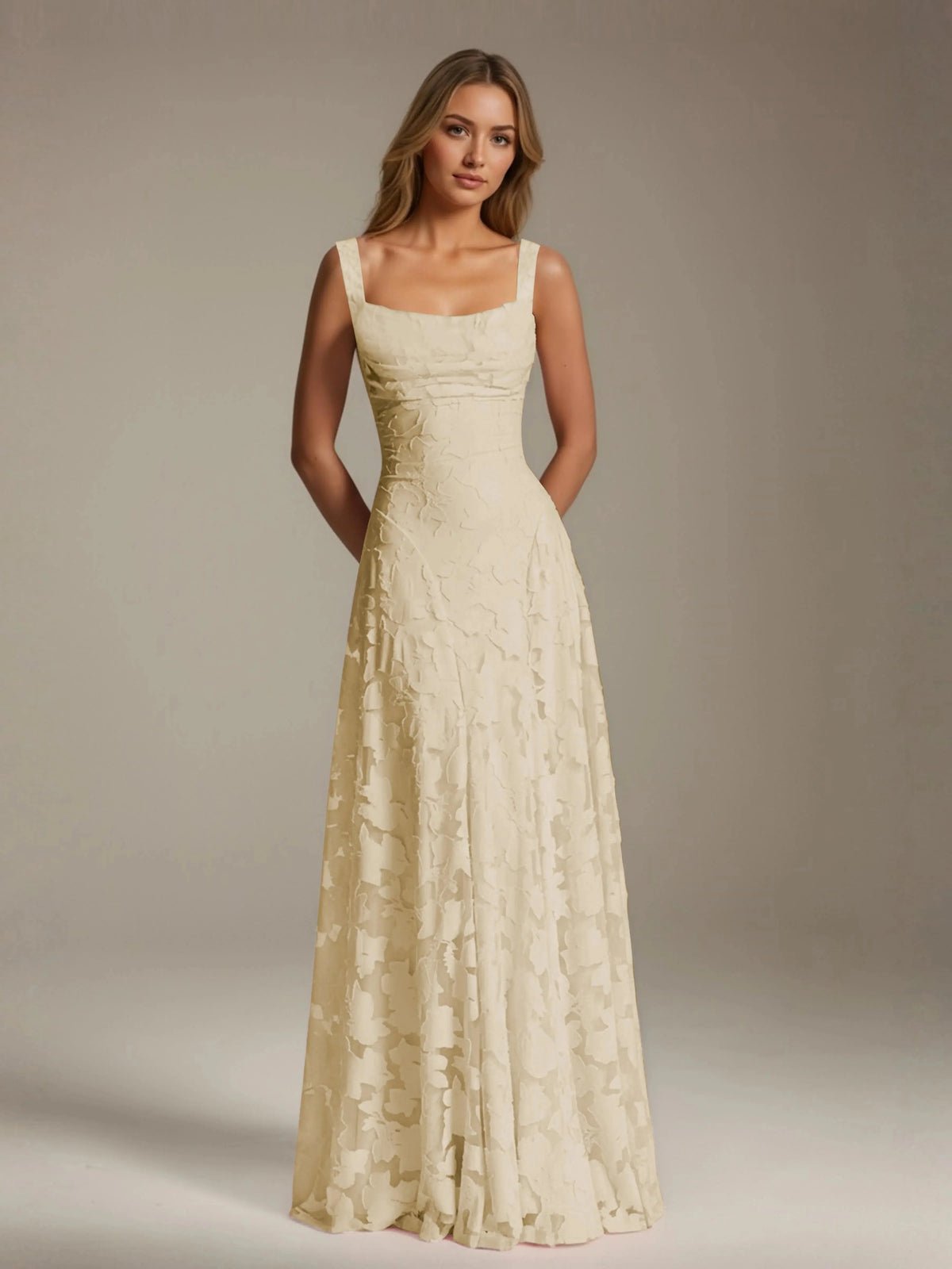 Maxi Dress Women - Floral Lace A-Line Bridesmaid Gown