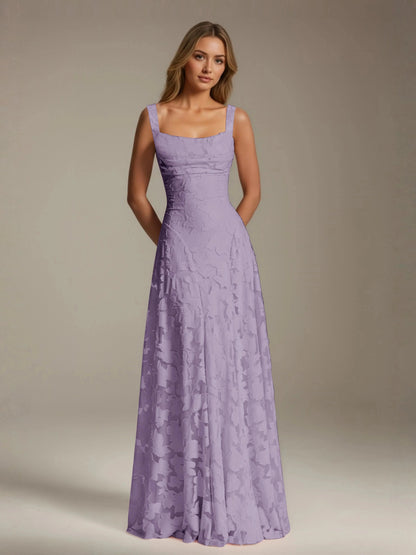 Maxi Dress Women - Floral Lace A-Line Bridesmaid Gown
