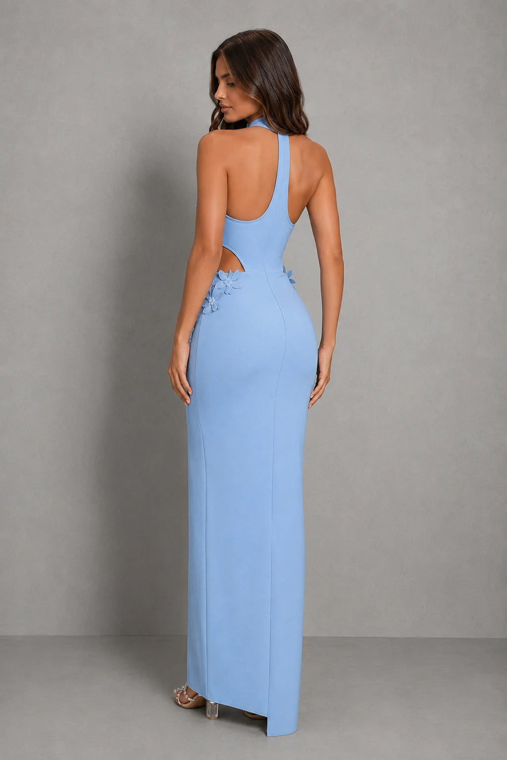 Maxi Dress Women - Halter Floral with Side Split