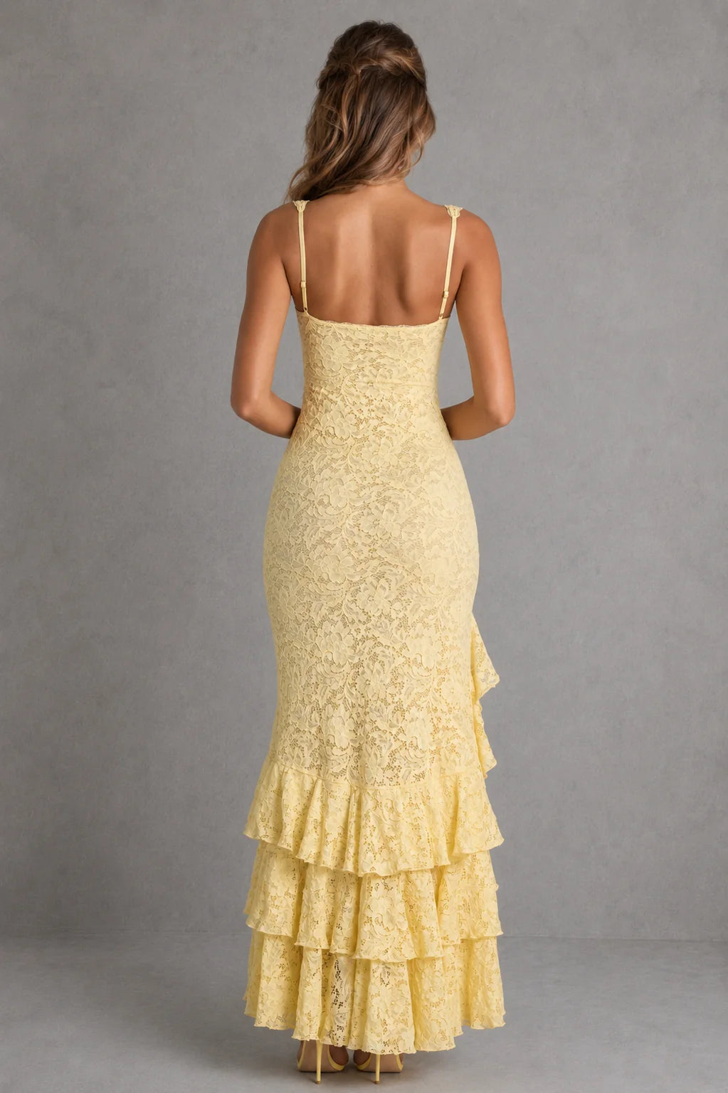 Maxi Dress Women - Lace Evening Dress with High Split