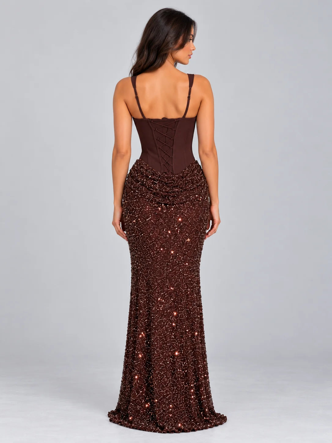 Maxi Dress Women - Sequin Corset Evening Gown