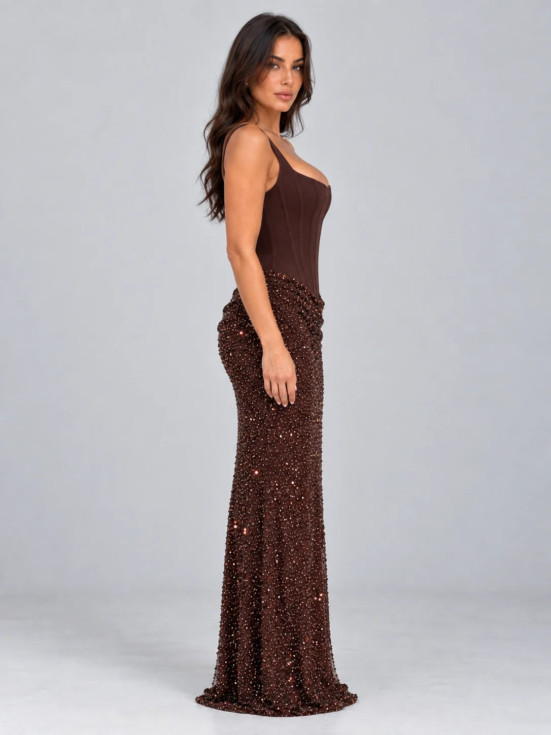 Maxi Dress Women - Sequin Corset Evening Gown