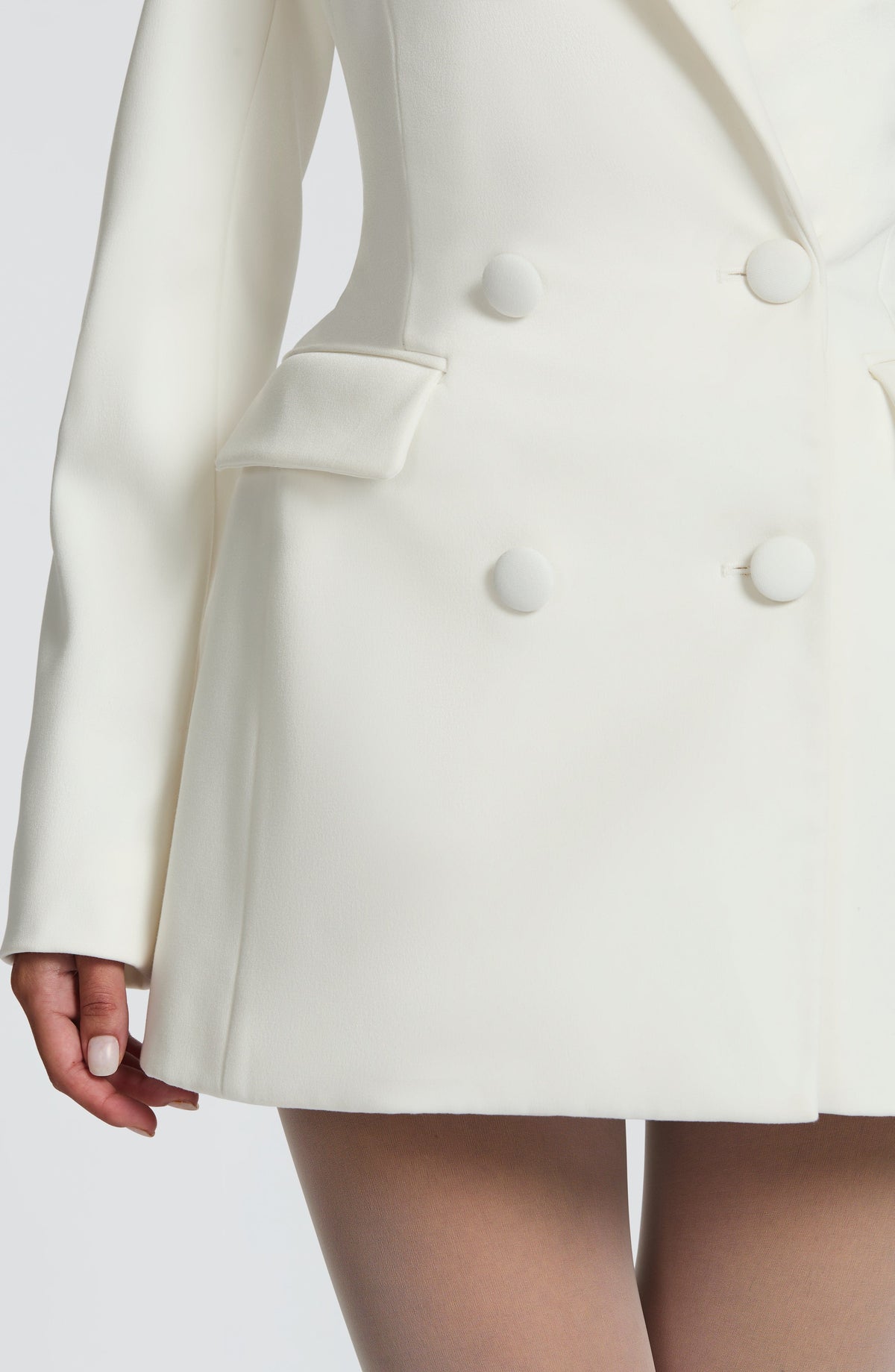 Mini Dress Women - Double Breasted Blazer Dress with Notch Lapels