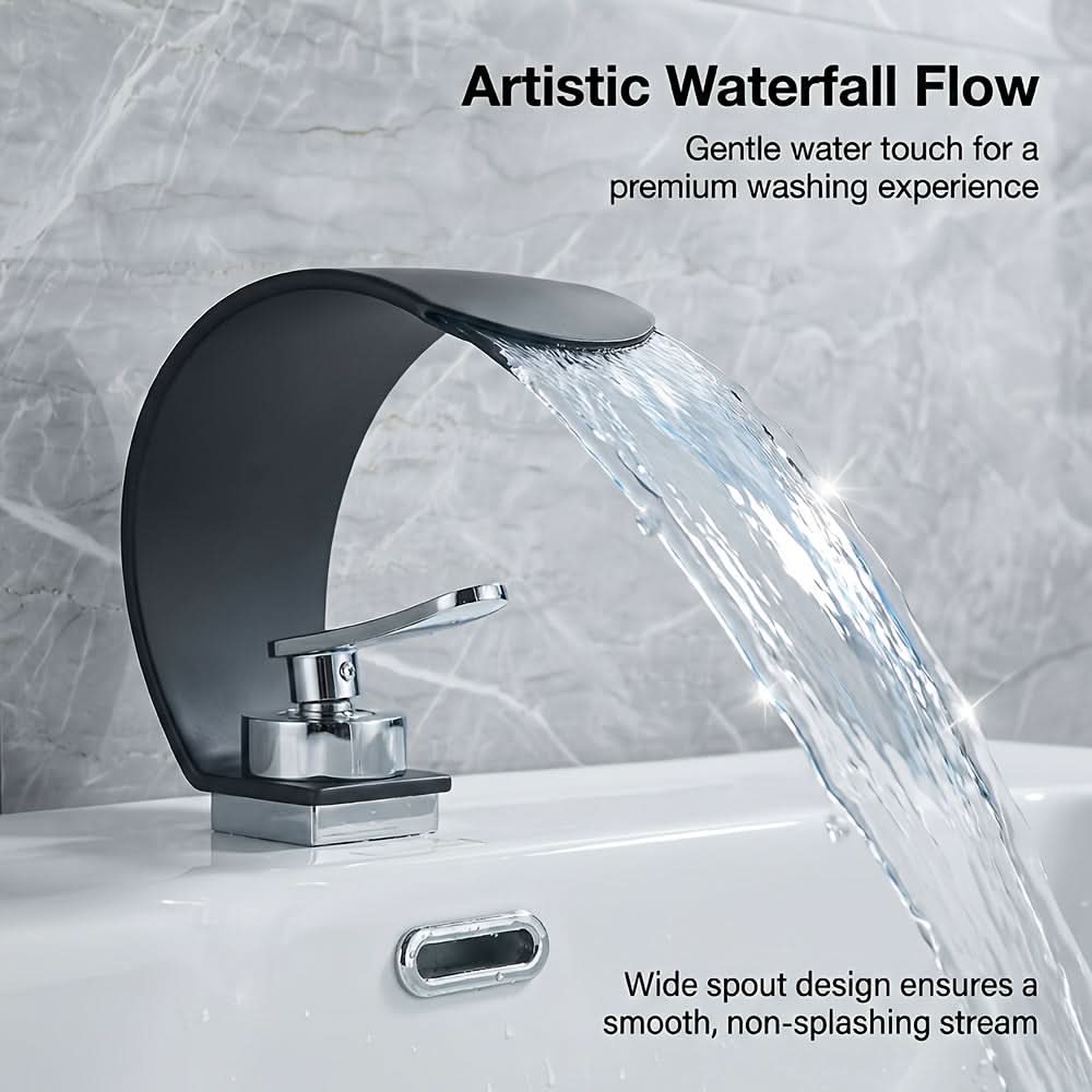 Mirror Waterfall Basin Tap – contemporary, single-hole installation