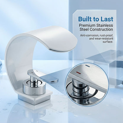 Mirror Waterfall Basin Tap – contemporary, single-hole installation