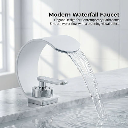 Mirror Waterfall Basin Tap – contemporary, single-hole installation