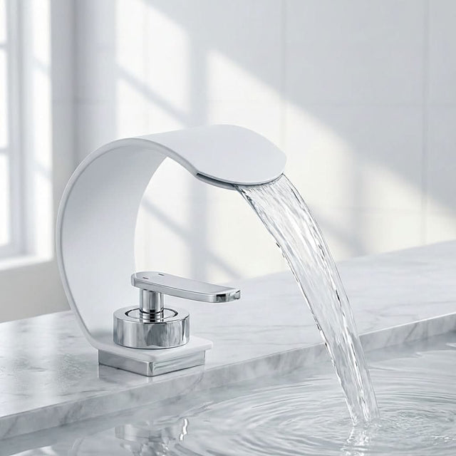 Mirror Waterfall Basin Tap – contemporary, single-hole installation