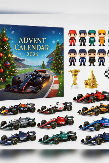 Motorsport Advent Calendar – navy blue, racing theme, 24 surprises