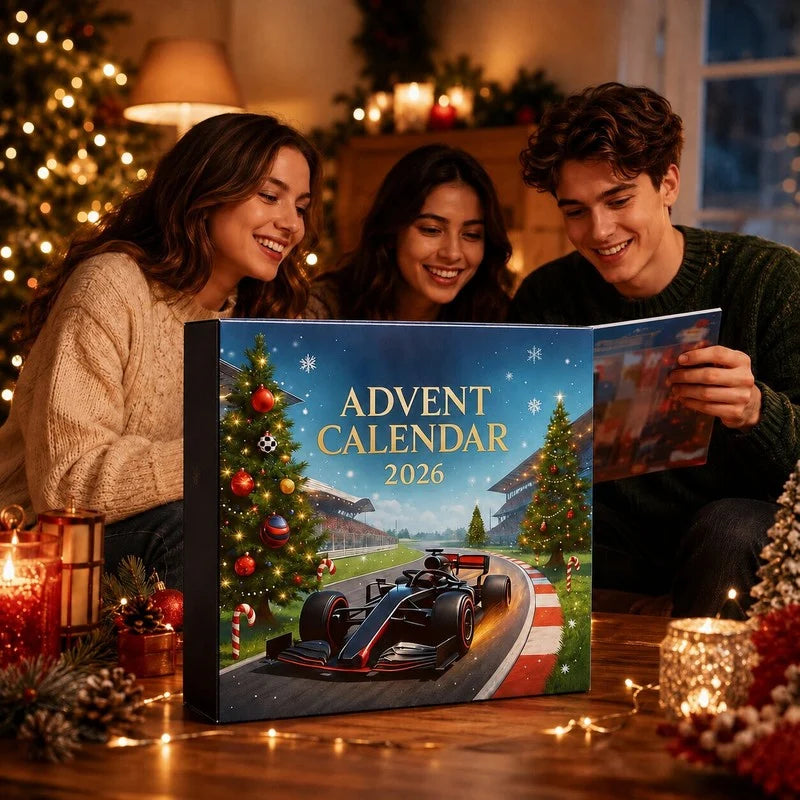 Motorsport Advent Calendar – navy blue, racing theme, 24 surprises
