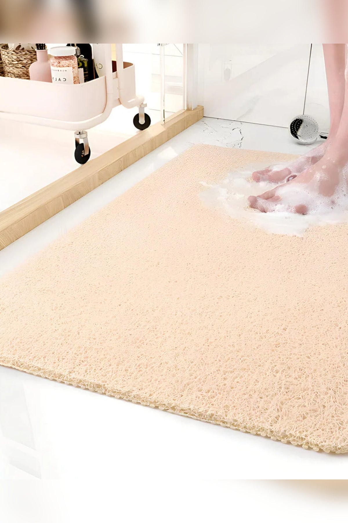 Non-Slip Shower Bath Mat – PVC construction, water-draining surface