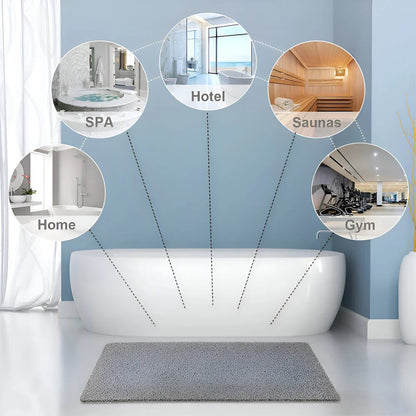 Non-Slip Shower Bath Mat – PVC construction, water-draining surface