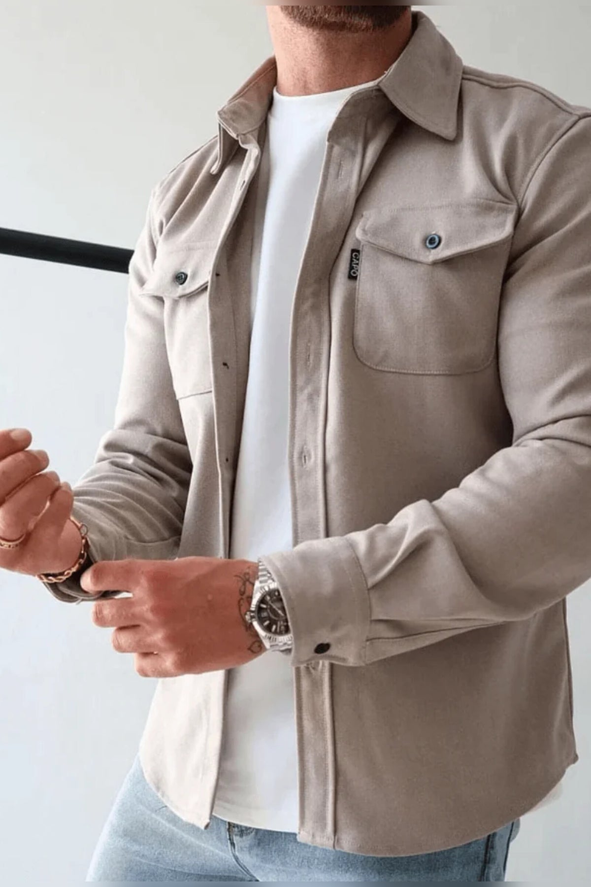 Overshirt Men - Slim Fit with Two Front Pockets