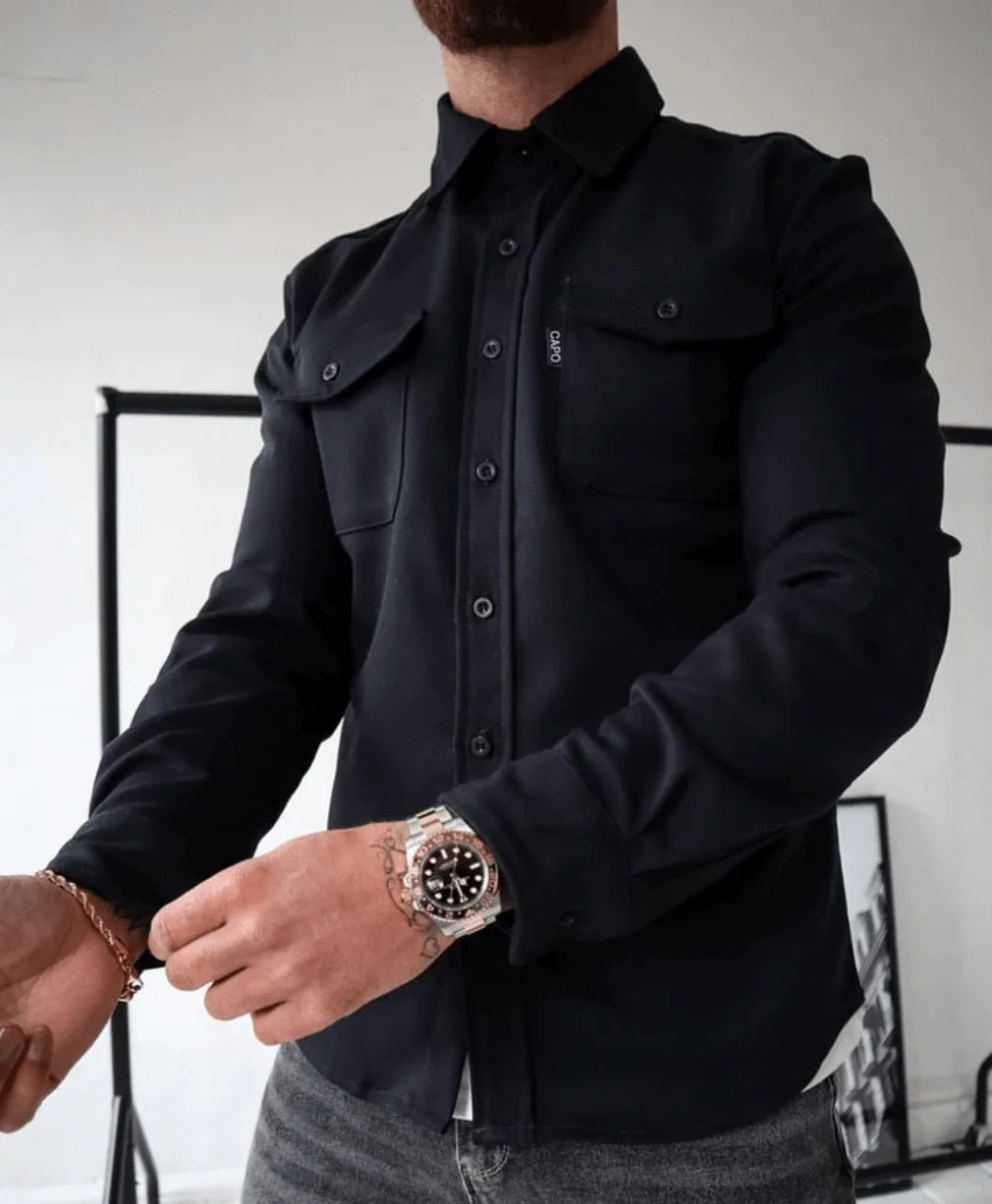 Overshirt Men - Slim Fit with Two Front Pockets
