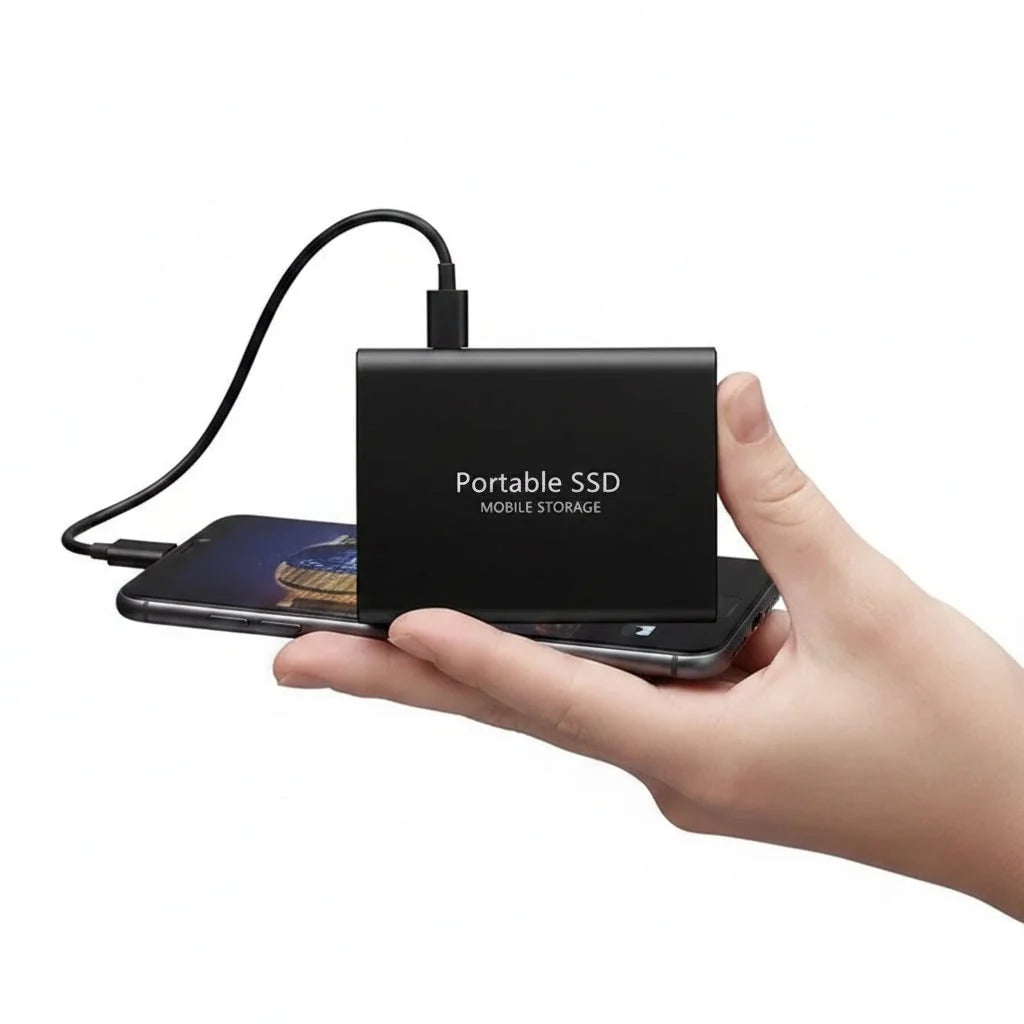 Portable SSD Storage – durable aluminium casing, USB interface, compact design