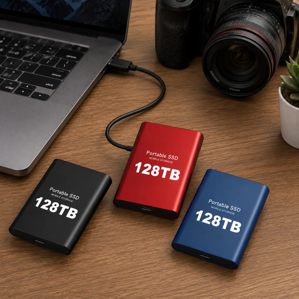 Portable SSD Storage – durable aluminium casing, USB interface, compact design