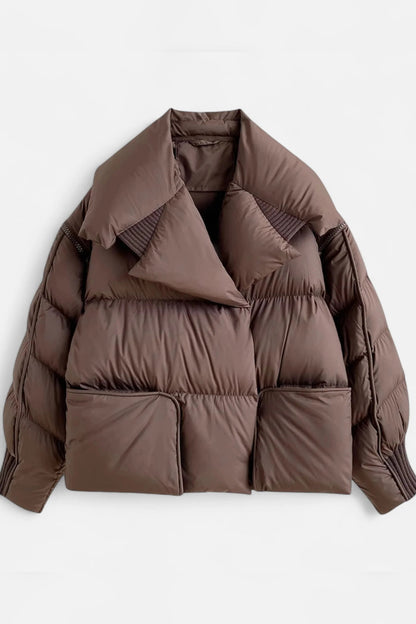 Puffer Coat Women - Short Style with Detachable Sleeves