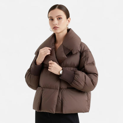 Puffer Coat Women - Short Style with Detachable Sleeves