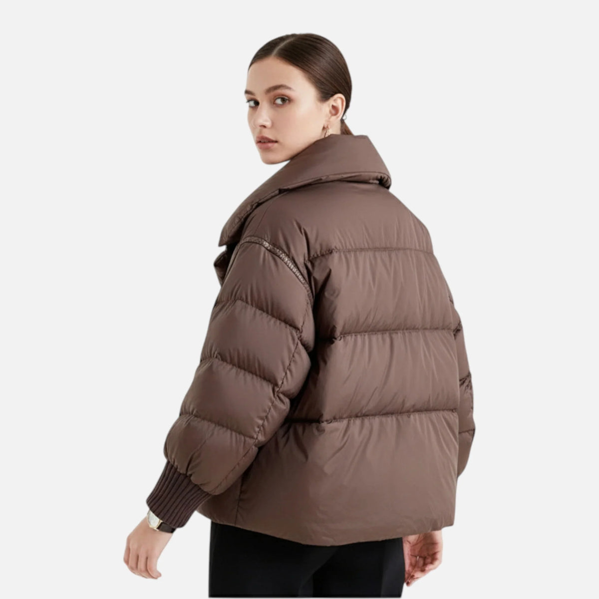 Puffer Coat Women - Short Style with Detachable Sleeves