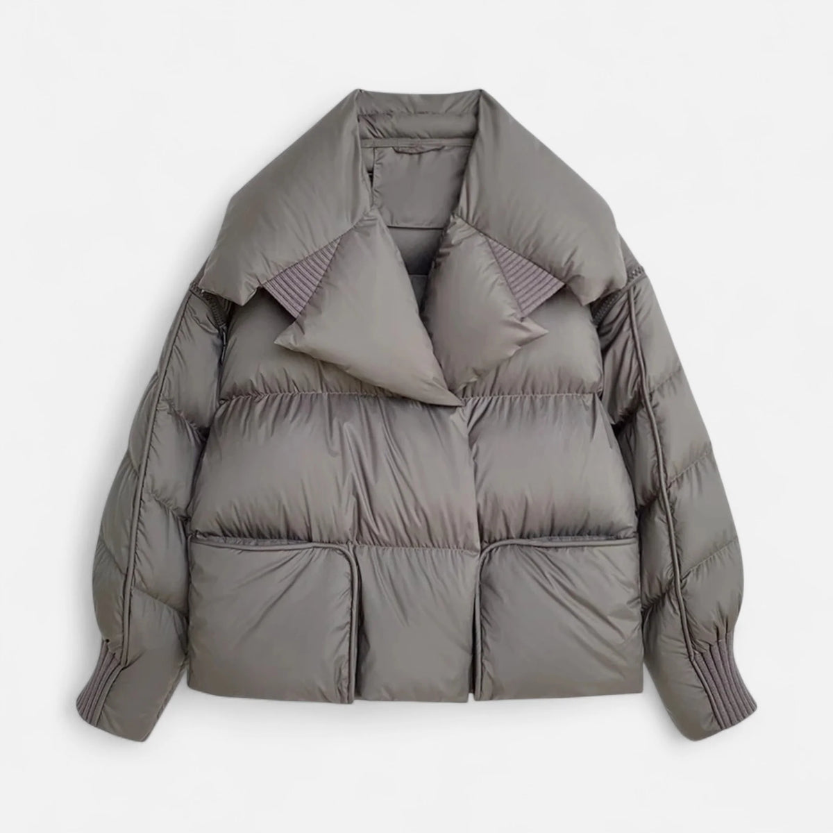 Puffer Coat Women - Short Style with Detachable Sleeves