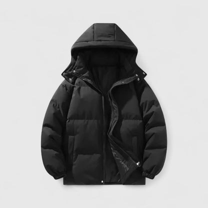Puffer Jacket Men - Quilted Design with Detachable Hood
