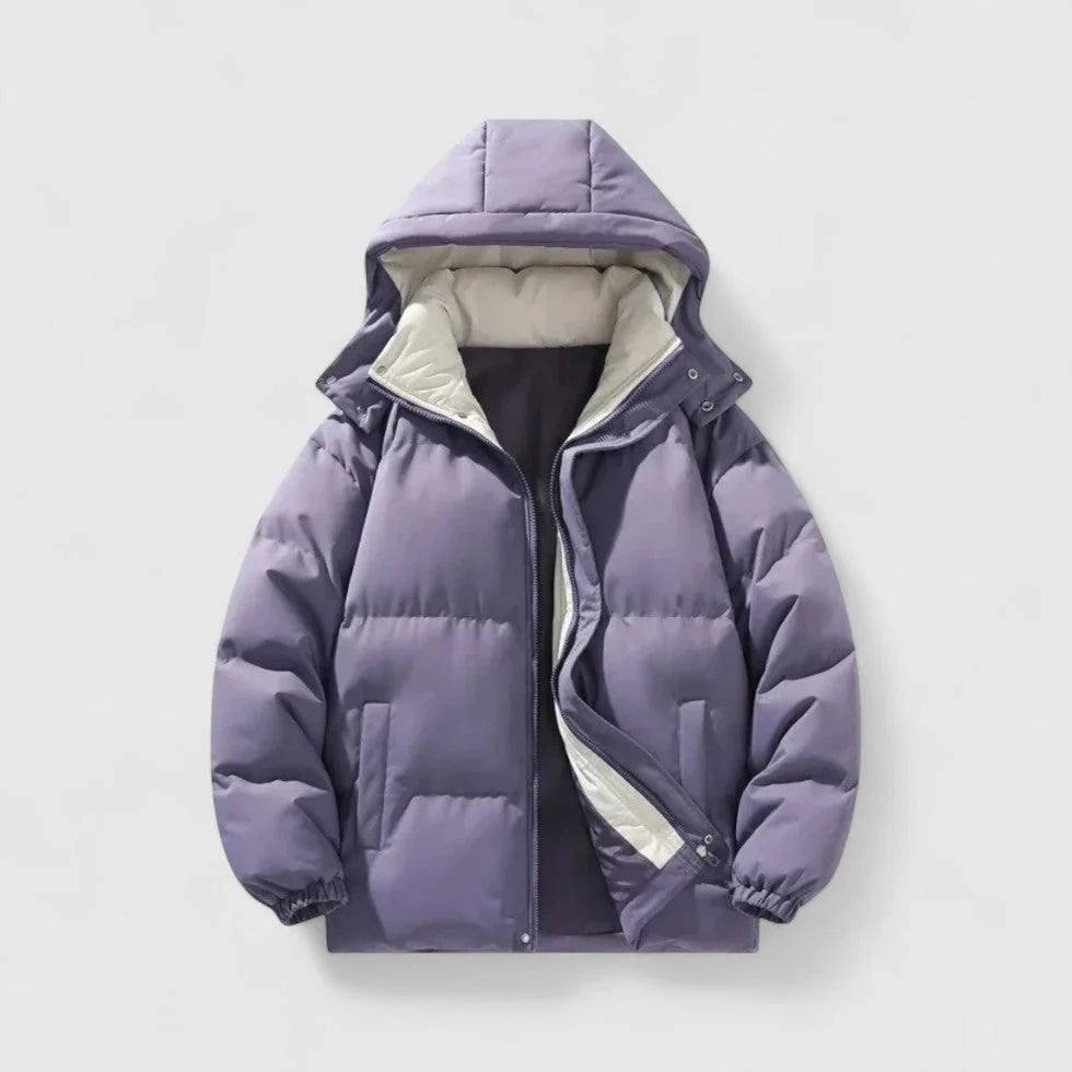 Puffer Jacket Men - Quilted Design with Detachable Hood