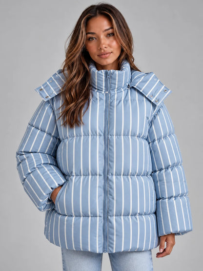 Puffer Jacket Women - Hooded Quilted Winter Coat